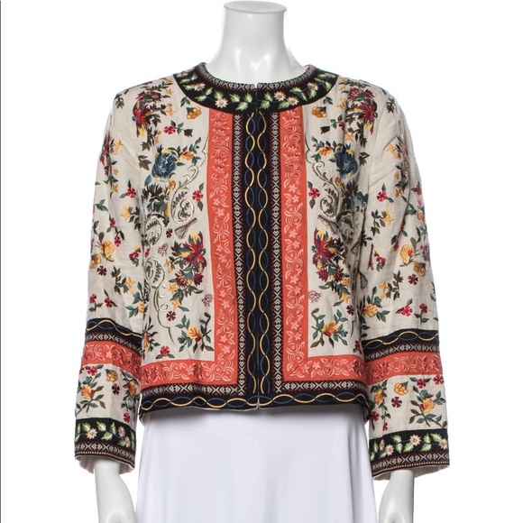 - Alice + Olivia Multicolor Floral Embroidered Jacket - Picture 1 of 6